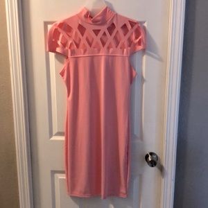Baby pink cage front dress